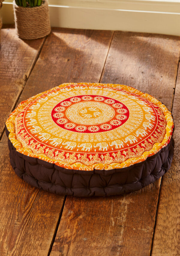 orange fair trade ethical floor cushion wildwood cornwall