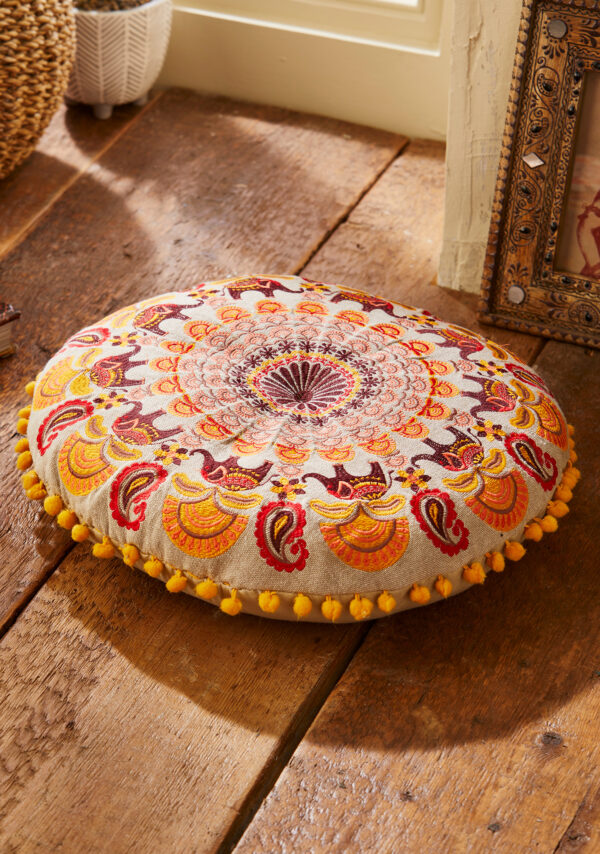 orange mandala cushion wildwood cornwall