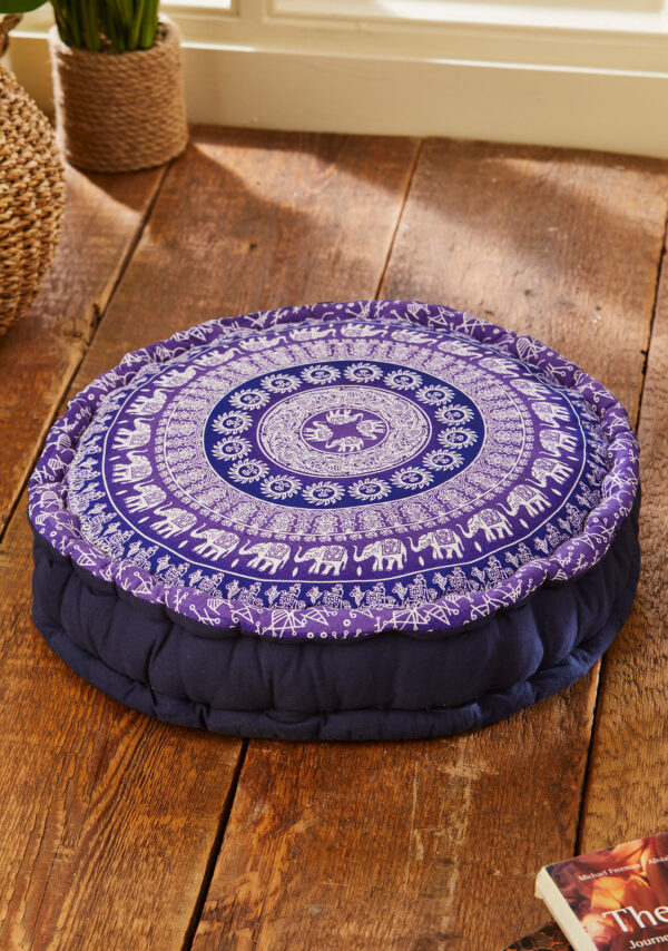 purple ethical mandala floor cushion boho