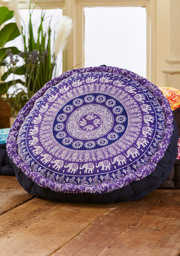 purple mandala floor cushion wildwood cornwall bude ethical