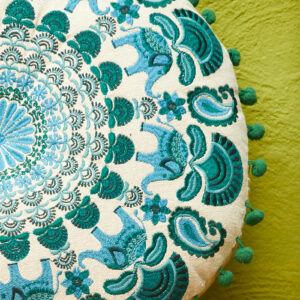 turquoise mandala yoga cushion wildwood cornwall