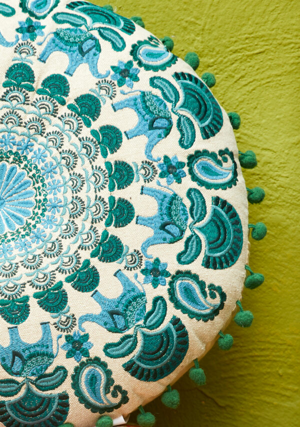 turquoise mandala yoga cushion wildwood cornwall