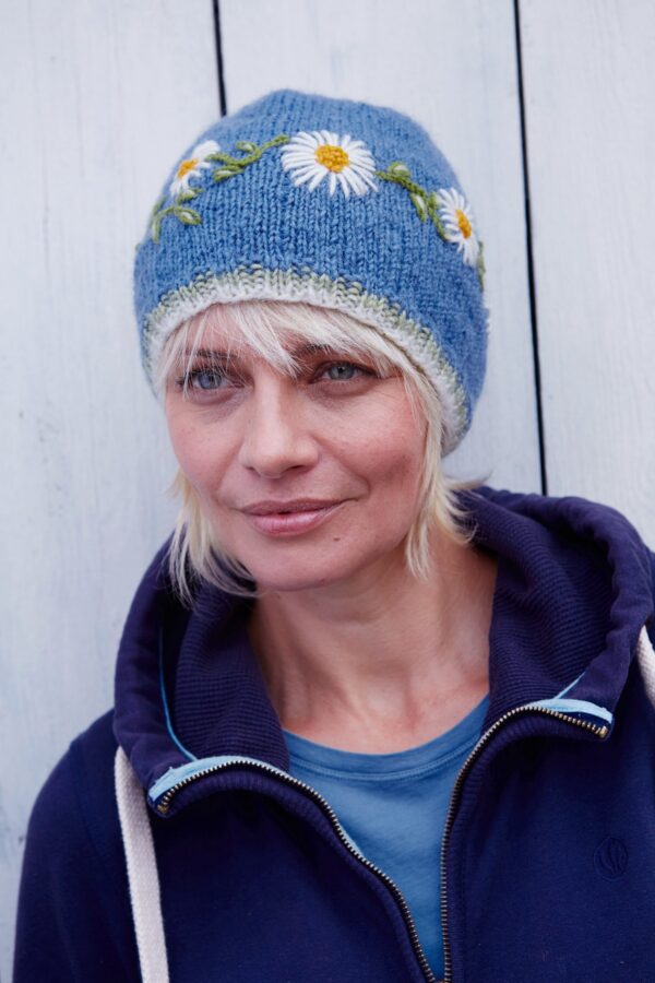 daisy chain pachamama wool beanie hat Wildwood cornwall