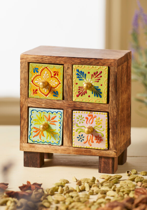 Mango wood chest of drawers mini painted fair trade