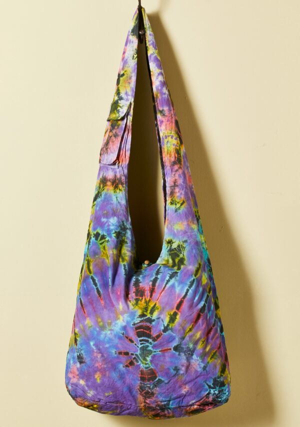 Purple tie dye shoulder bag wildwood cornwall Bude