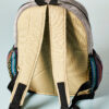 rear of mini hemp backpack fair trade