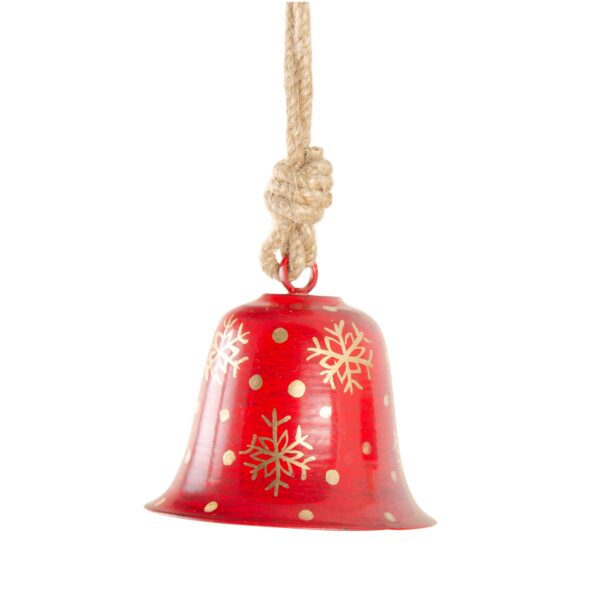 red christmas bell decoration fair trade wildwood cornwall