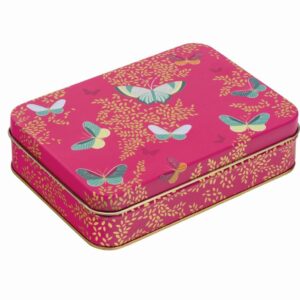 Sara Miller pink and gold butterfly small mmini storage tin Wildwood Cornwall