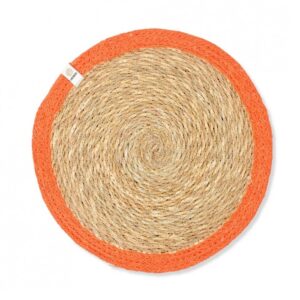 orange respiin seagrass tablemat placemat Wildwood Cornwall
