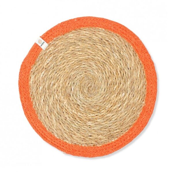 orange respiin seagrass tablemat placemat Wildwood Cornwall