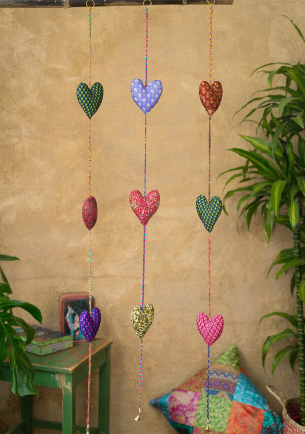 string of three hearts recycled Wildwood Cornwall Bude