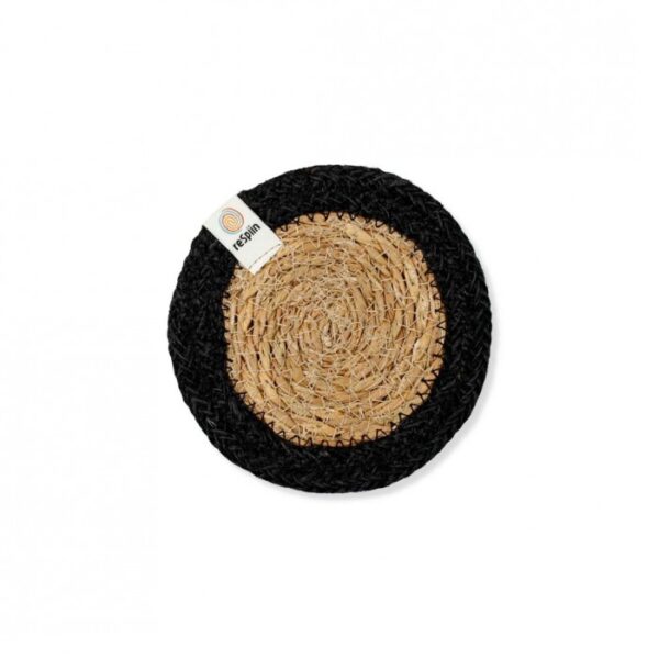 black respiin seagrass jute coaster Wildwood cornwall