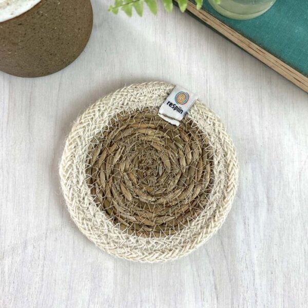 white natural jute coaster respiin wildwood