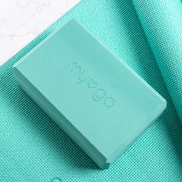 Myga turquoise yoga block Wildwood Cornwall