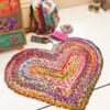 Heart shape rug recycled cotton Wildwood Cornwall