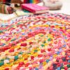 sustainable fair tarde heart rug made from recycled material Wildwood Cornwall