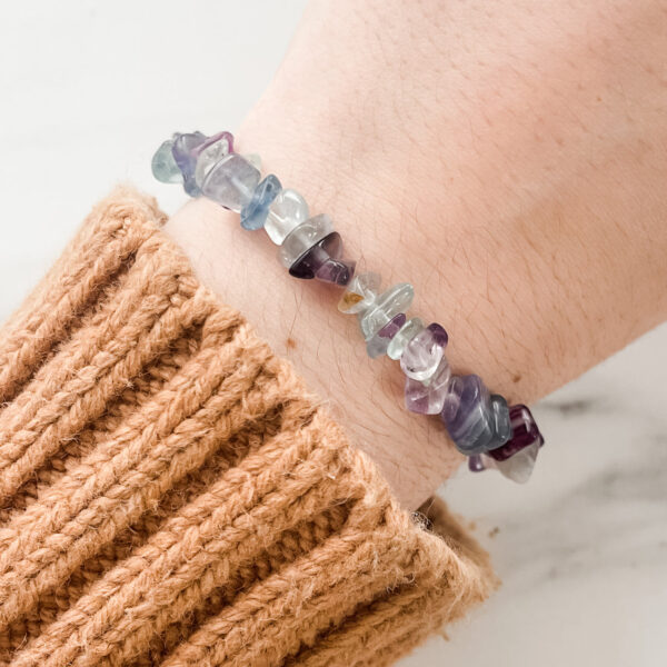 rainbow fluorite stone chip bracelet Wildwood Cornwall