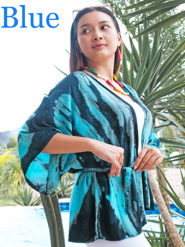 Blue tie dye Kimono Wildwood Cornwall Bude