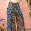 Grey mandala wide leg trousers fair trade Wildwood Cornwall Bude
