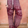 Red elephant harem pants wildwood Cornwall