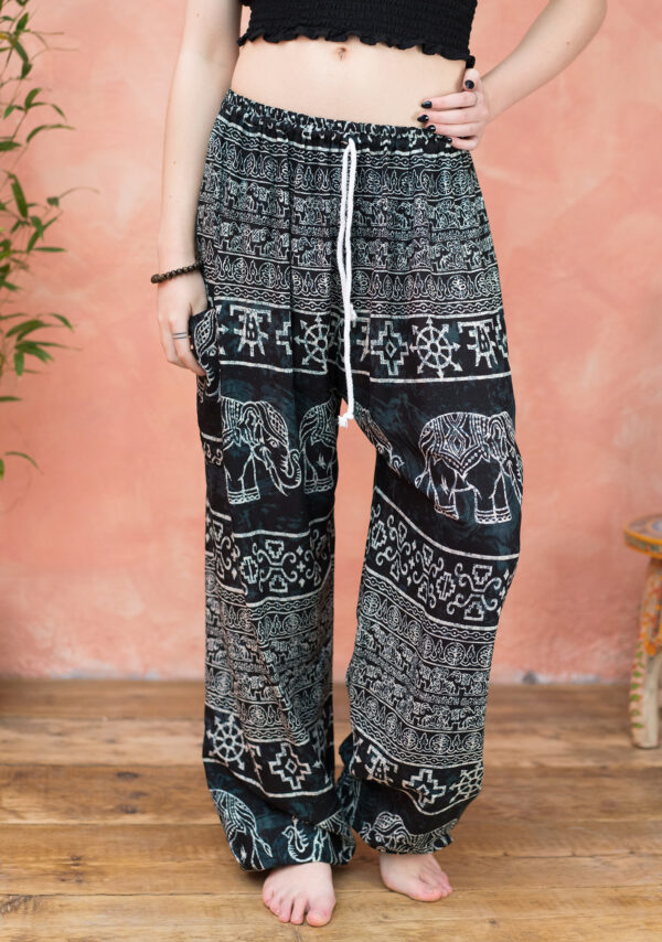 black elephant harem pants Wildwood Cornwall fair trade