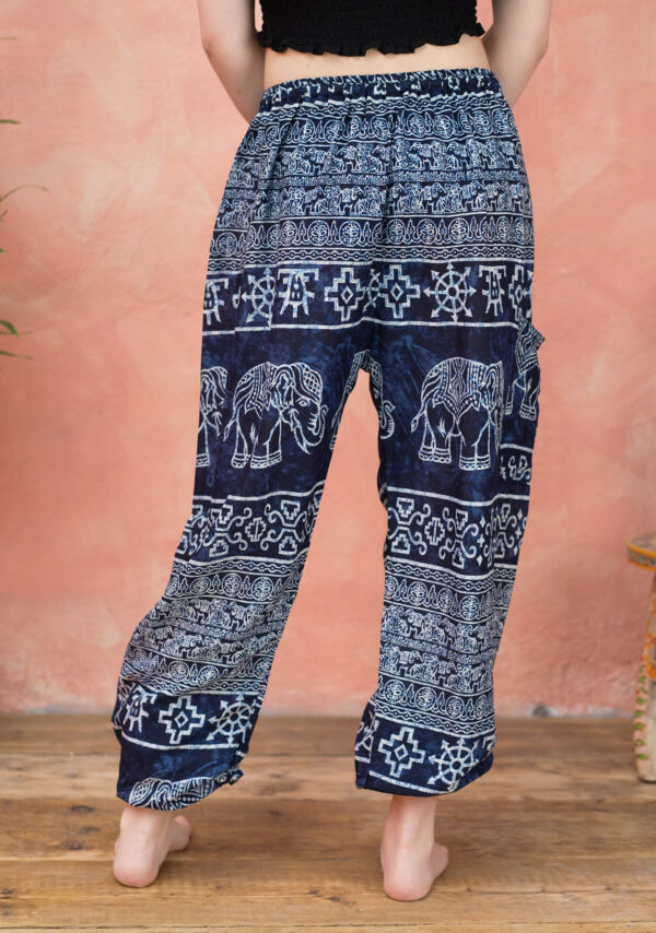 blue harem pants indian elephant Wildwood Cornwall