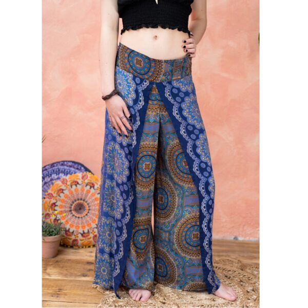 blue mandala wide leg trousers Wildwood Cornwall