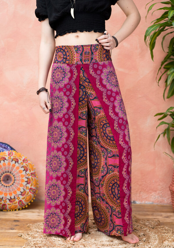 pink mandala wide leg trousers Wildwood cornwall bude