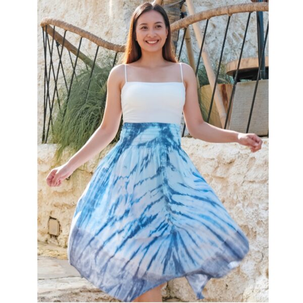 Tie dye blue skirt Wildwood Cornwall