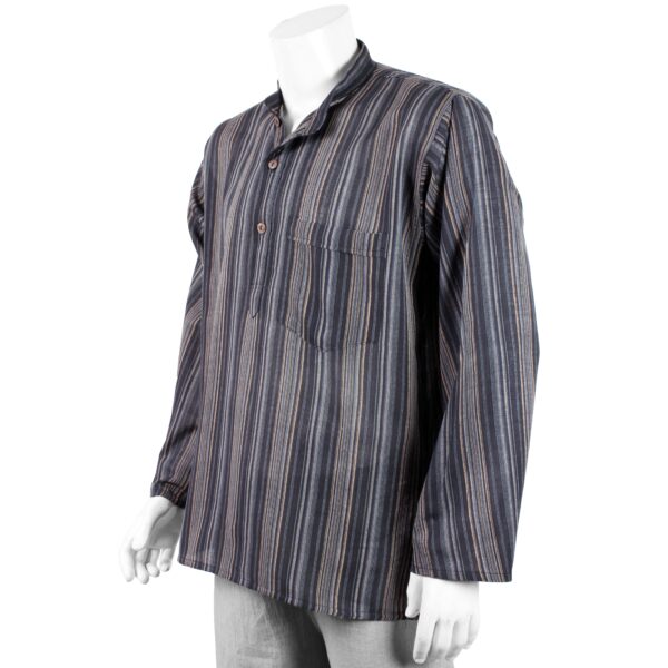 black stripe grandad shirt Wildwood Cornwall