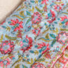 Floral red blue reversible quilt fair trade eco Wildwood Cornwall