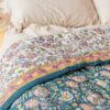 Rich floral block print reversible quilt - Image 5