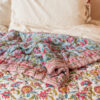 Red floral fair trade quilt reversible Wildwood Cornwall Bude