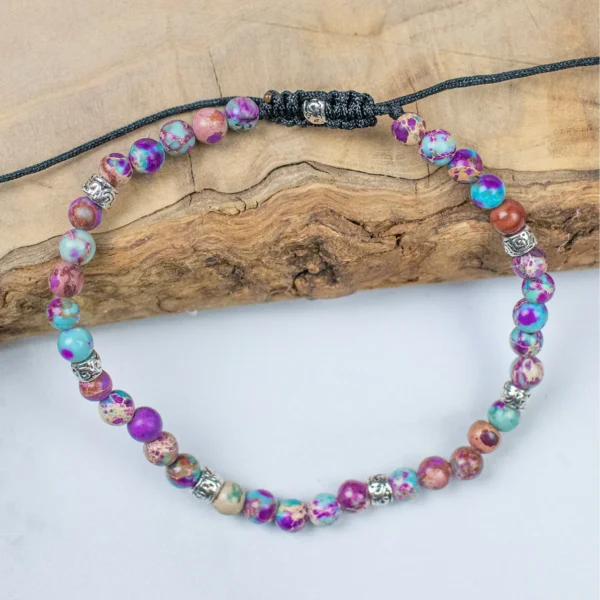 Purple bead meditation bracelet Wildwood Cornwall