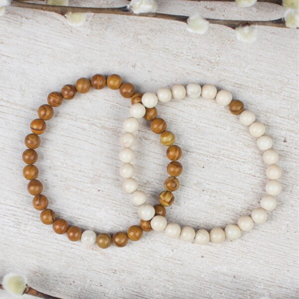 stone and wood pair of bracelets gift Wildwood
