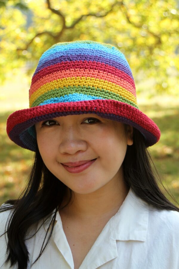 Cotton rainbow bucket hat