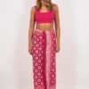 Pachamama pink hand printed sarong Wildwood Cornwall