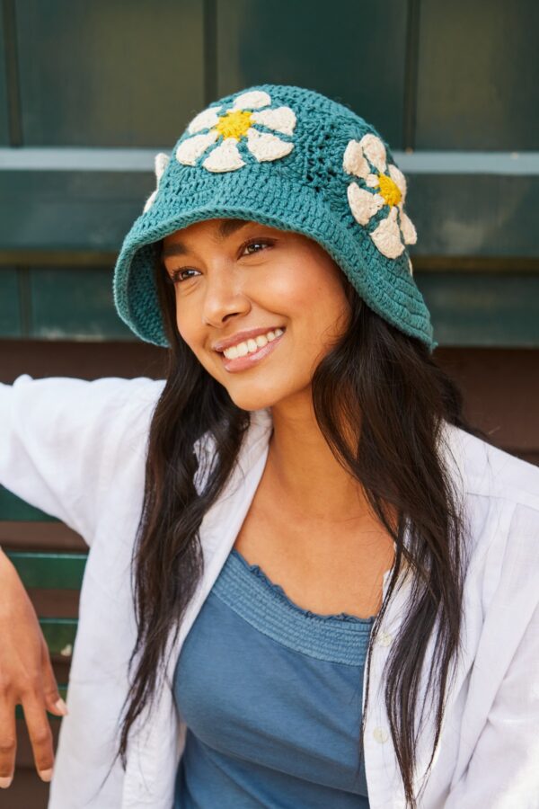 daisy bucket hat fair trade pachamama