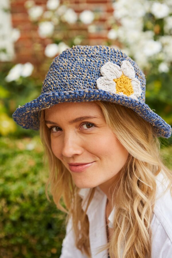 denim daisy hemp hat Pachamama Wildwood Cornwall