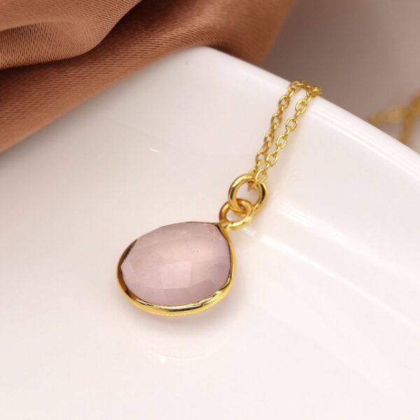 14k gold plated rose quartz necklace pendant Wildwood cornwall