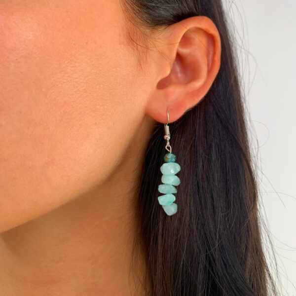 Amazonite drop earrings Wildwood Cornwall