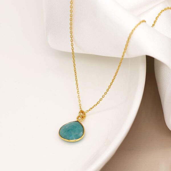 Amazonite teardrop necklace pendant Wildwood Cornwall