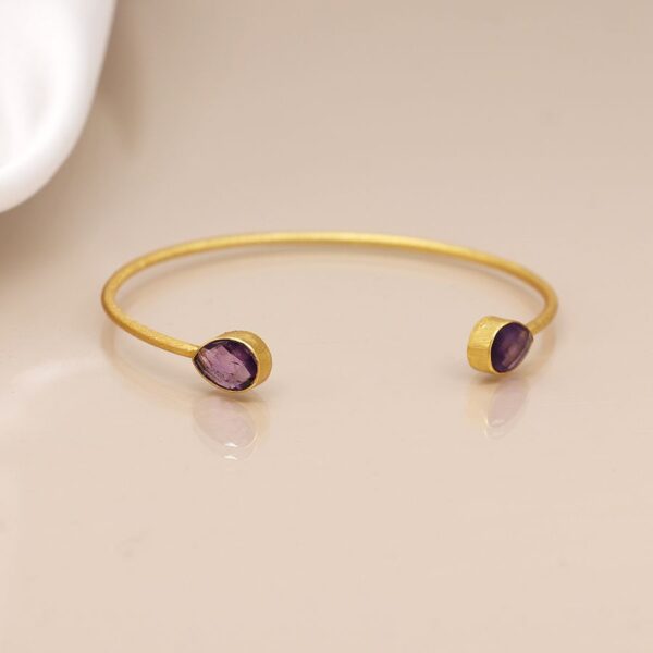 Amethyst teardrop bangle Wildwood Cornwall