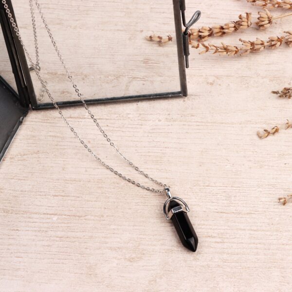 Black obsidian pendant necklace Wildwood Cornwall