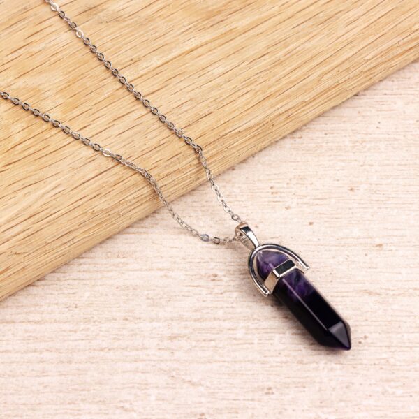 Purple agate crystal necklace Wildwood Cornwall