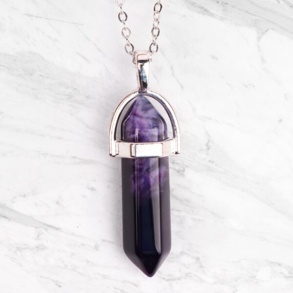 Purple agate crystal pendant Wildwood Cornwall