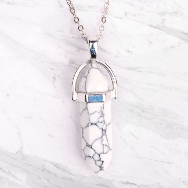 White turquoise crystal pendant Wildwood COrnwall