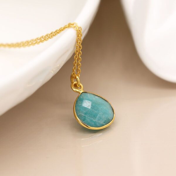 amazonite pear drop necklace Wildwood Cornwall