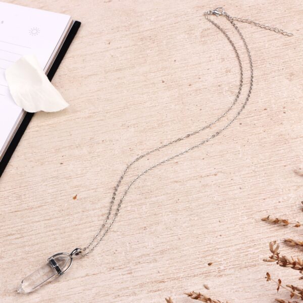 clear quartz silver plated necklace Wildwood