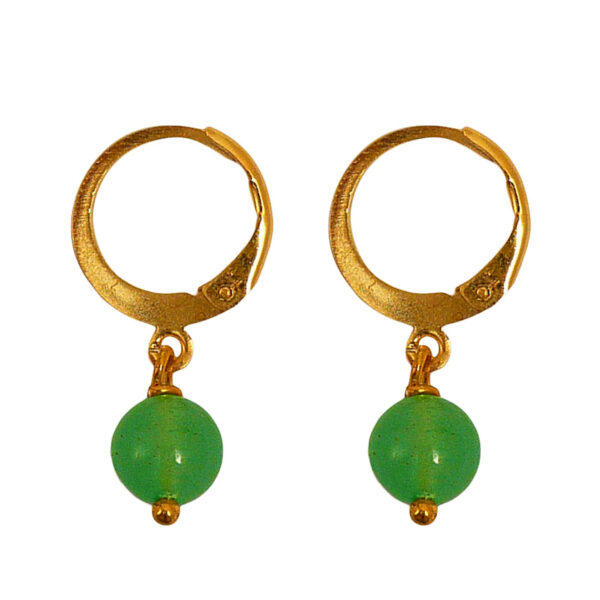 gold and green adventurine stone drop earrings Wildwood Cornwall